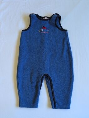 vintage 90s please mum embroidered polar fleece dungarees jumpsuit 24 month baby
